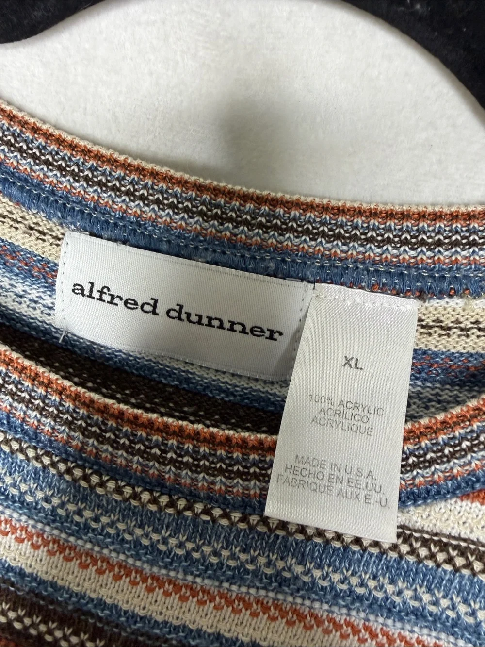 ALFRED DUNNER / vintage brown blue orange tan gorpcore pullover sweater / XL